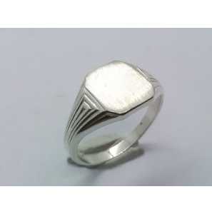 Zilver Graveerring achthoek 10x12 mm mt. 18 - 3222548