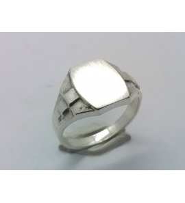Zilver Graveerring rechthoek 11x8 mm mt. 15¾ - 3222549