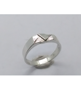 Zilver Unisex ring 4.4 mm mt. 16½ - 3222551