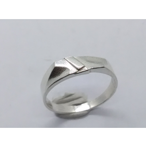 Zilver Unisex ring 4.4 mm mt. 17 - 3222553