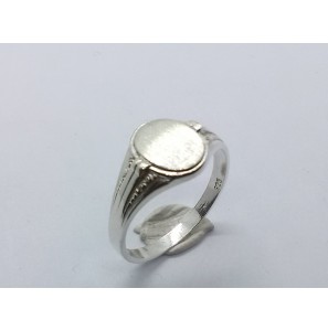 Zilver graveer ring ovaal mt. 18 - 3222926