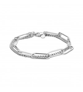 Zilver RH armband dubbel gourmet en paperclip 5.8 mm 18 cm - 3223685