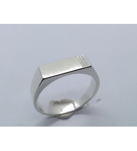 Zilver heren ring rechthoek mt. 19¼ - 3222895