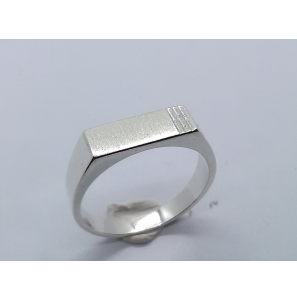 Zilver heren ring rechthoek mt. 19¼ - 3222895