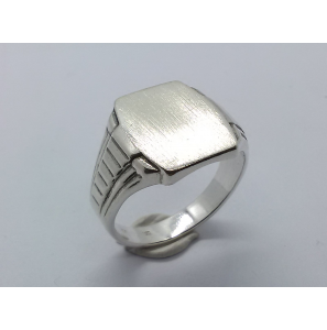 Zilver heren ring stomphoek mt. 18½ - 3222924