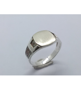 Zilver graveer ring stomphoek mt. 17¼ - 3222927