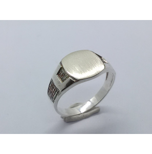 Zilver graveer ring stomphoek mt. 17¼ - 3222927