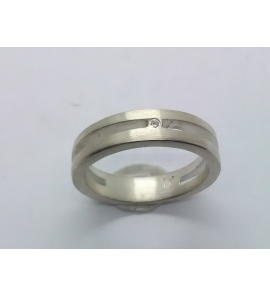 Zilver dames ring met 0.01 crt. mt. 17½ - 3222602