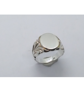 Zilver Graveerring ovaal 11x14 mm mt. 18¾ - 3222559