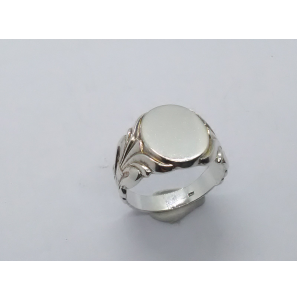 Zilver Graveerring ovaal 11x14 mm mt. 18¾ - 3222559