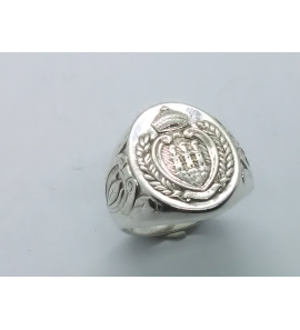 Zilver herenring met wapenschild mt. 20 - 3222579