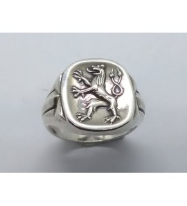 Zilver herenring met leeuw mt. 20 - 3222583