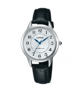 Lorus dames metaal leer zwart wr 50m - 3222673