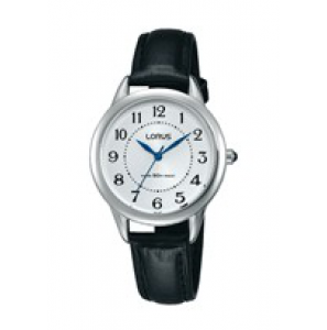 Lorus dames metaal leer zwart wr 50m - 3222673