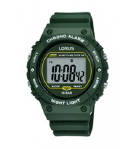 Lorus heren digitaal siliconenband groen 100m wr - 3222683
