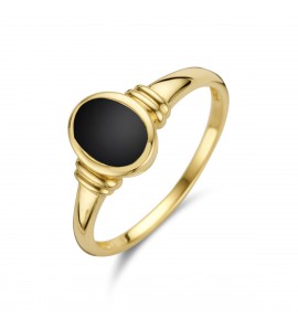 Goud dames ring met onix 7x5 mm mt. 18½ - 3223730
