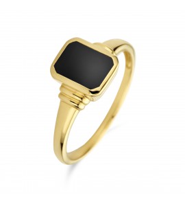Goud dames ring met onix 9 mm mt. 17¾ - 3223732