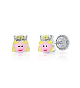Lapetra oorknop email hoofd prinses - 3222740