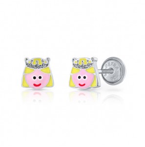Lapetra oorknop email hoofd prinses - 3222740