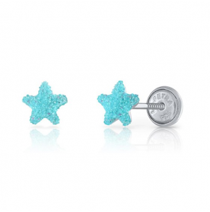 Lapetra oorknop email ster l.blauw - 3222778