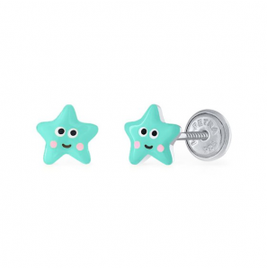 Lapetra oorknop email zee-ster blauw - 3222788