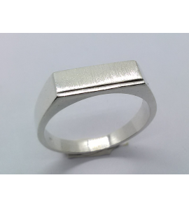 Zilver heren ring rechthoek mt. 19¾ - 3222902