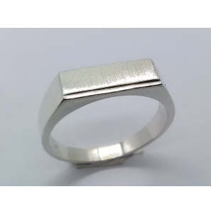 Zilver heren ring rechthoek mt. 19¾ - 3222902