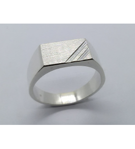 Zilver heren ring rechthoek mt. 20¾ - 3222903