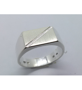 Zilver heren ring rechthoek mt. 20 - 3222904