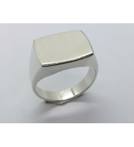 Zilver heren ring stomp rechthoek mt. 20 - 3222909