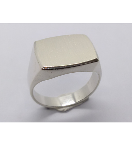 Zilver heren ring stomp rechthoek mt. 19¼ - 3222910