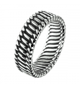 Zilver heren ring oxide 8 mm mt. 18½ - 3222831
