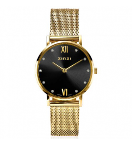 ZINZI Lady watch gg.w.plt zwart/zirc. mesh band gg - 3222834