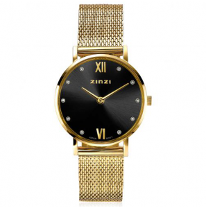 ZINZI Lady watch gg.w.plt zwart/zirc. mesh band gg - 3222834