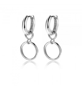 ZINZI zilveren creoolhangers rond open 11 mm - 3222835