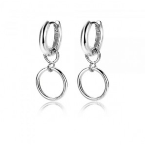 ZINZI zilveren creoolhangers rond open 11 mm - 3222835
