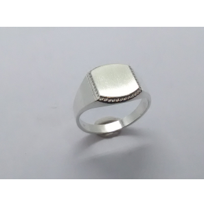 Zilver herenring stomp-hoek 10x12 mm mt. 20 - 3222841