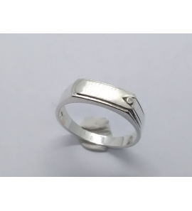 Zilver herenring rechthoek 5.5 mmmet zirconia mt. 18½ - 3222846