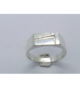 Zilver herenring rechthoek 14x7 mm mt. 20½ - 3222850