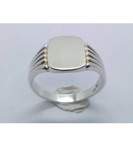 Zilver herenring stomphoek 10x13 mm mt. 19¼ - 3222856