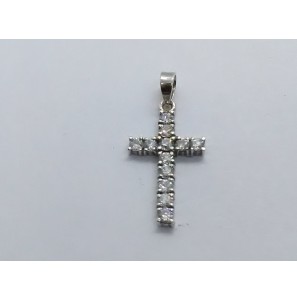 Zilver hanger kruisje vol zirkonia's 18x11 mm - 3222861