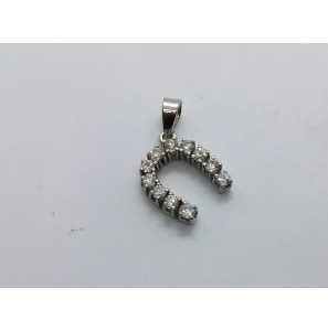 Zilver hanger hoefijzer vol zirkonia's 11 mm - 3222862