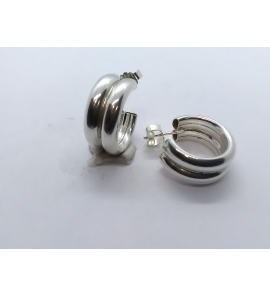 Zilver steker oorringen 20 x 8 mm - 3222863