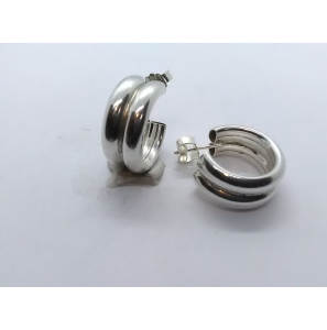 Zilver steker oorringen 20 x 8 mm - 3222863