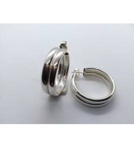Zilver steker oorringen 30 x 8 mm - 3222864