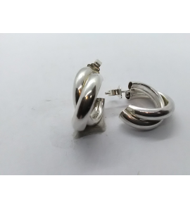 Zilver steker oorringen 20 x 8 mm gedraaid - 3222866