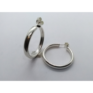 Zilver steker oorringen buis 30 x 4 mm - 3222870