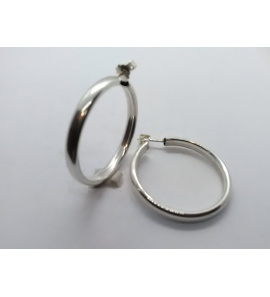 Zilver steker oorringen buis 35 x 4 mm - 3222871