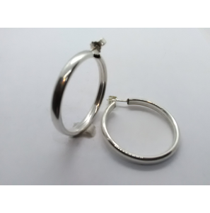 Zilver steker oorringen buis 35 x 4 mm - 3222871
