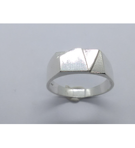 Zilver heren ring rechthoek mt. 20¾ - 3222889